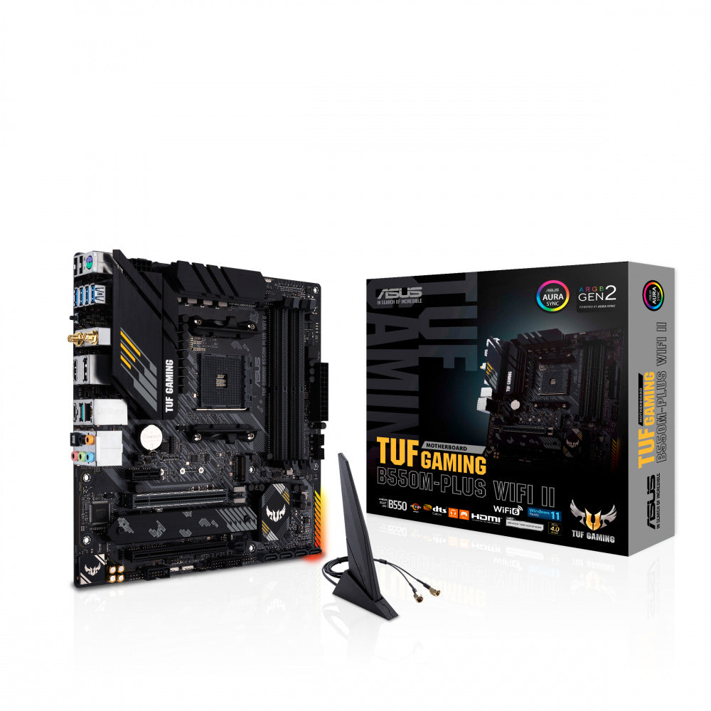 MOTHERBOARD ASUS (TUF GAMING B550M-PLUS WIFI II)  SOCKET AM4,4*DDR4,HDMI,DP,PCIE-4.0,WIFI6,MICRO ATX-1