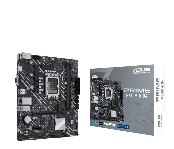 MOTHERBOARD ASUS (PRIME H610M-K D4) SOCKET 1700 12A,2*DDR4,HDMI,VGA,PCIE-4.0,MICRO ATX-1