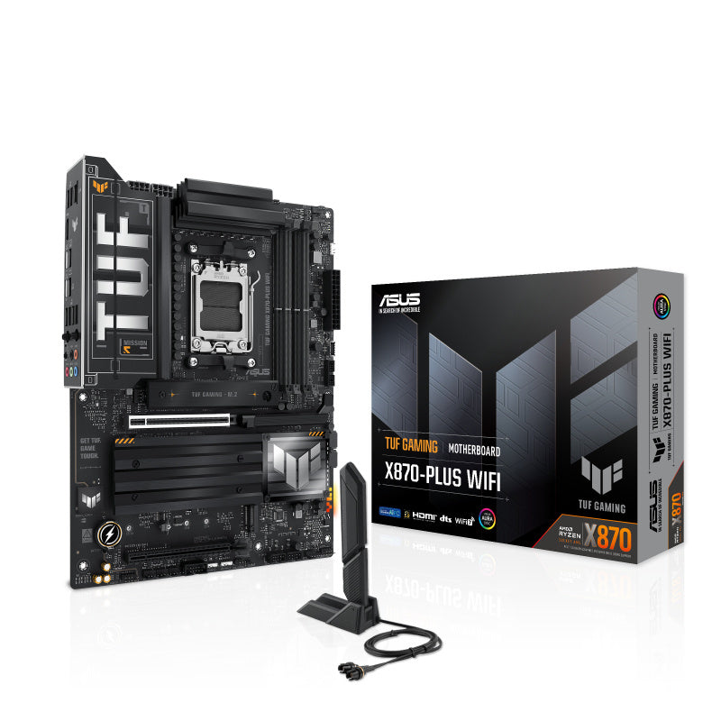 MOTHERBOARD ASUS (TUF GAMING X870-PLUS WIFI)SOCKET AM5,4*DDR5,HDMI,2 USB4,PCI-E 5.0,WIFI7,ATX-1