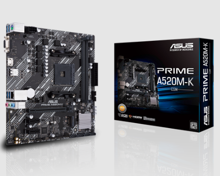 MOTHERBOARD ASUS (PRIME A520M-K/CSM) SOCKET AM4,2*DDR4,HDMI,PCIE-3.0,MICRO ATX-1
