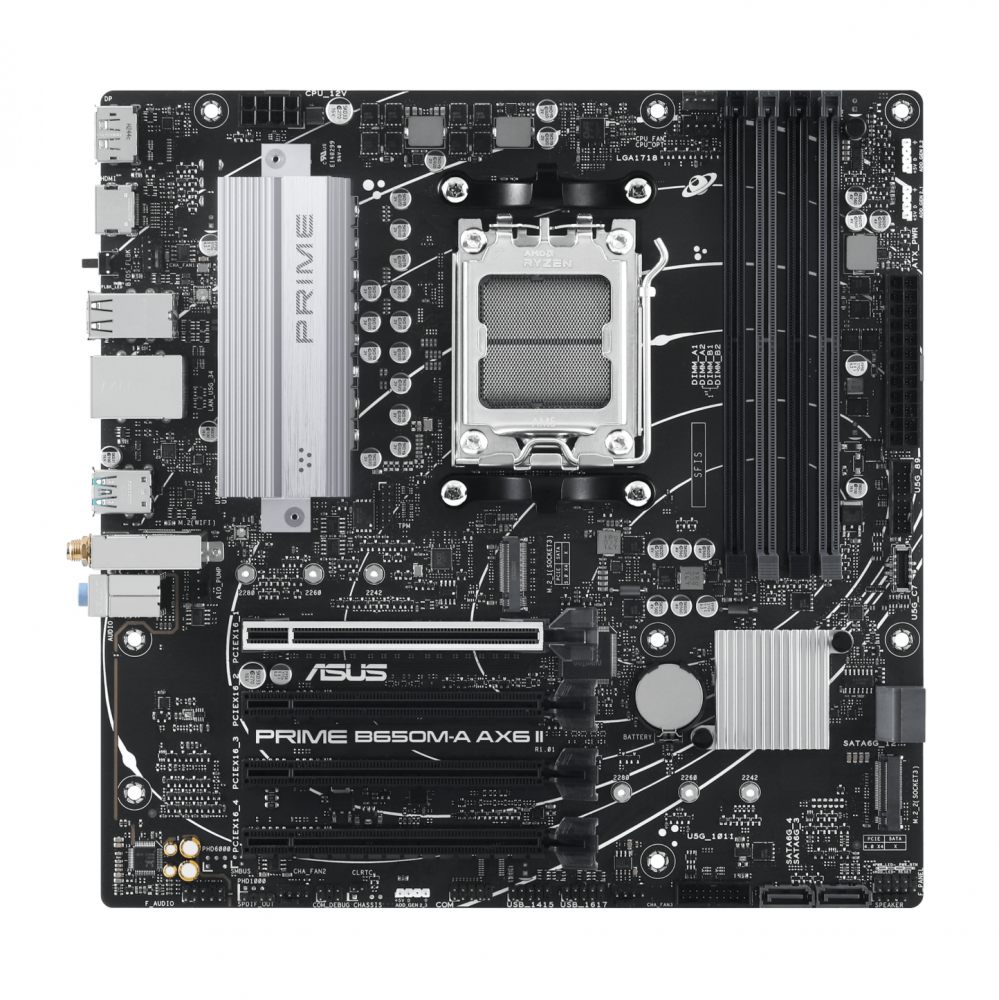 MOTHERBOARD ASUS (PRIME B650M-A AX6 II) SOCKET AM5, 4*DDR5,HDMI, DP, WIFI6, MICRO ATX