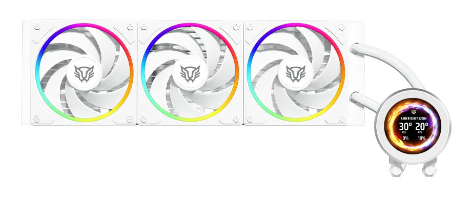 VENTILADOR P/CPU BALAM RUSH (BR-941815) HYDROX EXPERT LEVEL HYX40,120MM,3 FAN,ARGB,HIDRODIMANICO, BLANCO-1
