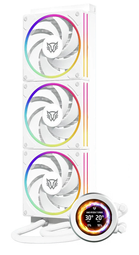 VENTILADOR P/CPU BALAM RUSH (BR-941815) HYDROX EXPERT LEVEL HYX40,120MM,3 FAN,ARGB,HIDRODIMANICO, BLANCO-2
