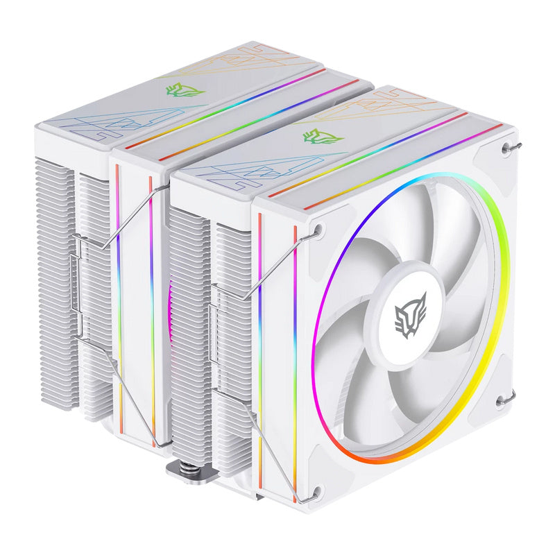 VENTILADOR P/CPU BALAM RUSH(BR-942010)HELIUX PRO HEX70,RGB,6 PIPAS,TDP 270W,AMD/INTEL,2*FAN 120MM,PWN 4 PIN+ARGB 3 PIN,BLANCO-1