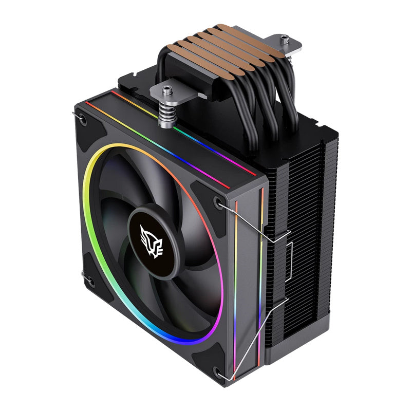 VENTILADOR P/CPU BALAM RUSH(BR-942027)HELIUX PRO HEX60,RGB,6 PIPAS,TDP 240W,AMD/INTEL,1*FAN 120MM,PWN 4 PIN+ARGB 3 PIN,NEGRO