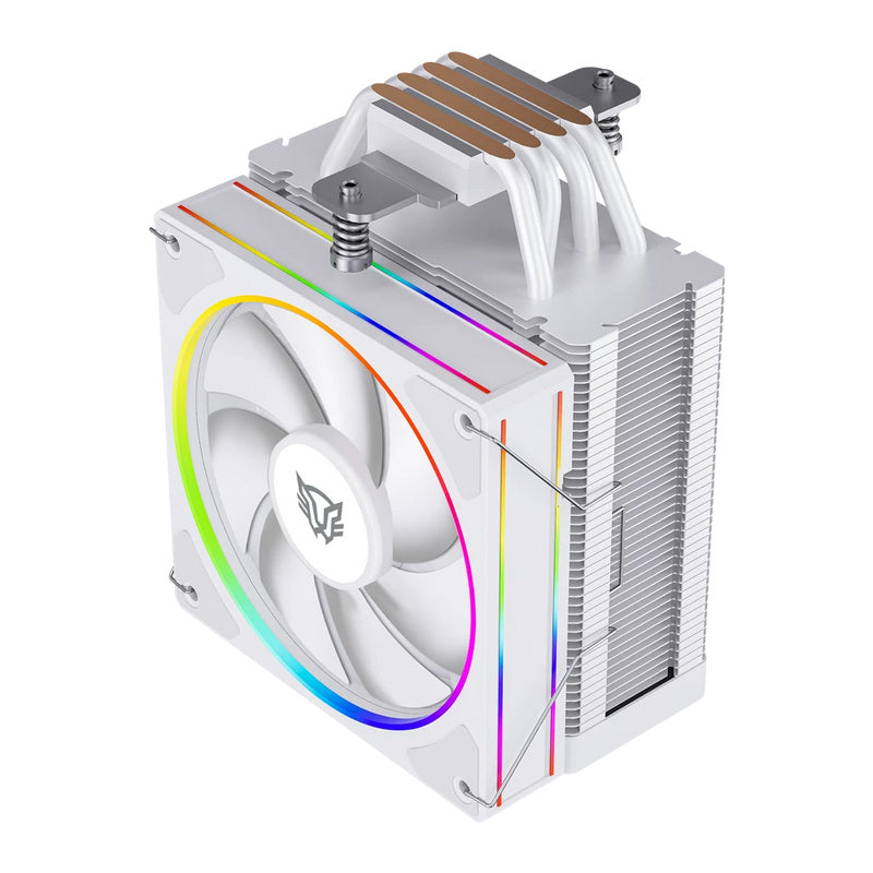 VENTILADOR P/CPU BALAM RUSH(BR-942058)HELIUX PRO HEX50,RGB,4 PIPAS,TDP 220W,AMD/INTEL,1*FAN 120MM,PWN 4 PIN+ARGB 3 PIN,BLANCO