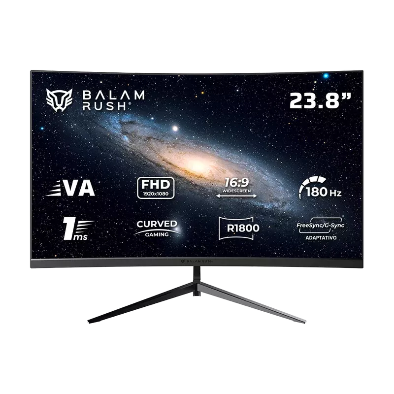 MONITOR 23.8" BALAM RUSH (BR-943031) ANDROMEDA MAG24Y,CURVO,1920X1080,180HZ,1MS,HDMI,DP,USB-C,NEGRO
