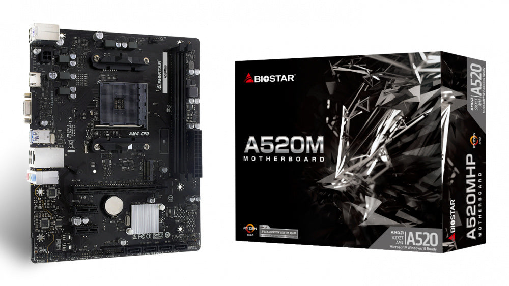 MOTHERBOARD BIOSTAR (A520MHP) SOCKET AM4,MICRO ATX,2*DDR4,PS2,VGA,HDMI,RJ45,DP,AUDIO 6CH-1