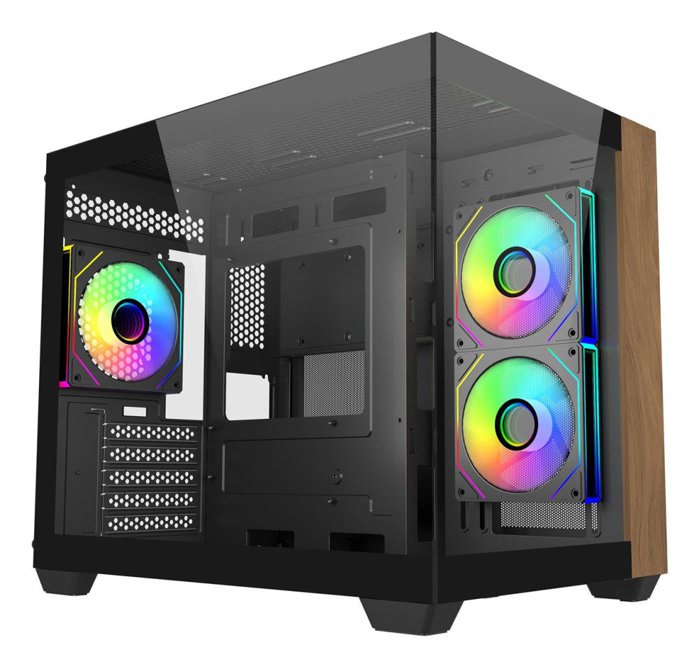 GABINETE COOLER MASTER (E481-KHNN-S00 ) ELITE 481 WOOD - DUAL CHAMBER - 3X ARGB FANS