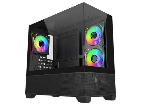 GABINETE COOLER MASTER (E490-KHNN-S00) ELITE 490,VIDRIO TEMP,M-ATX,3*FAN,S/FUENTE,1 X USB TIPO C