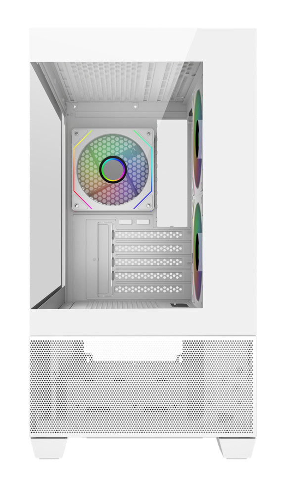 GABINETE COOLER MASTER (E490-WHNN-S00) ELITE 490,VIDRIO TEMP,M-ATX,3*FAN,S/FUENTE,1 X USB TIPO C