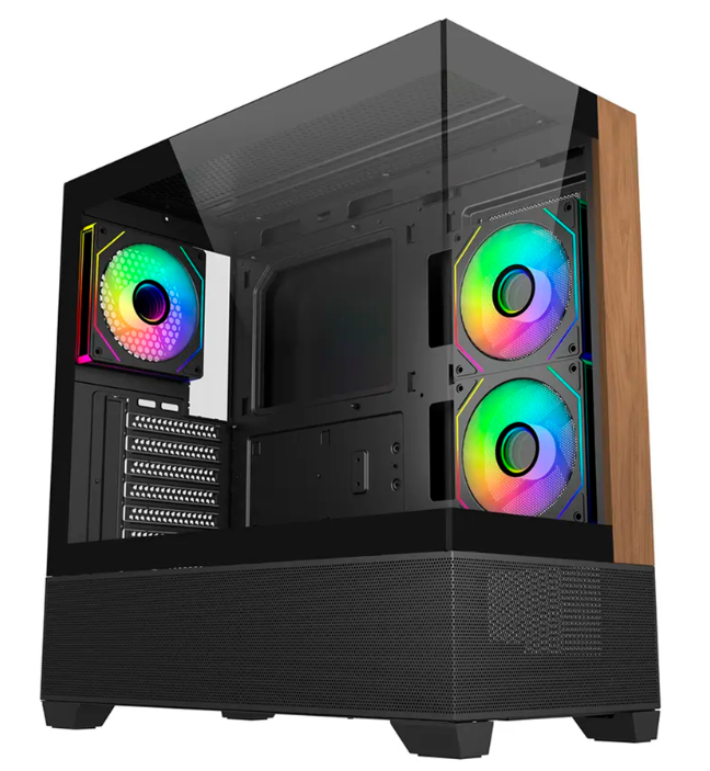 GABINETE COOLER MASTER (E690-KHNN-S00) ELITE 690 WOOD - 3X ARGB FANS