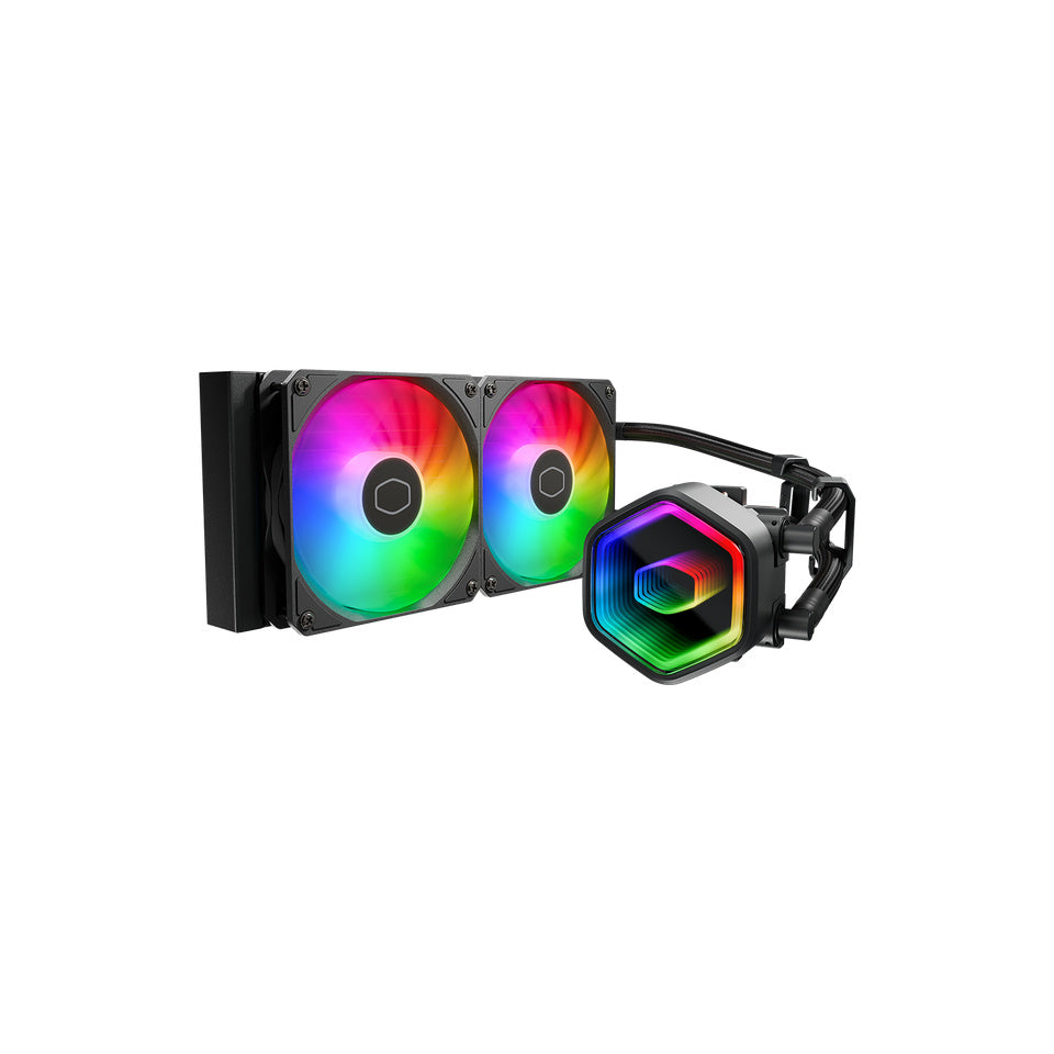 VENTILADOR P/CPU COOLER MASTER (MLW-D24M-A18PA-R1) MASTERLIQUID 240 CORE II ARGB,LGA1851/AM5,NEGRO