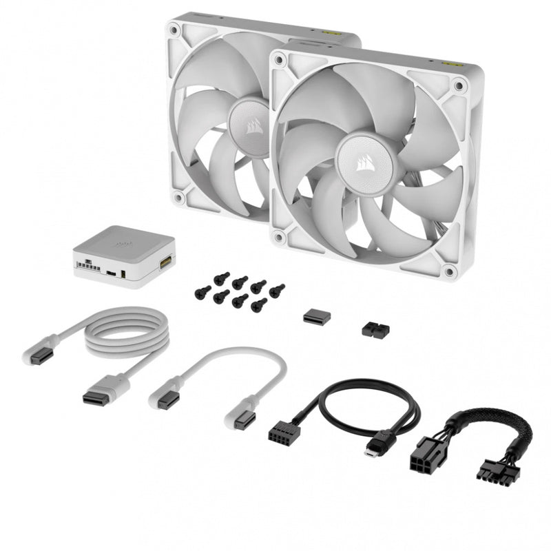 VENTILADOR P/GABINETE CORSAIR (CO-9051024-WW) ICUE LINK RX140 RGB,2 FAN,140MM,BLANCO-2
