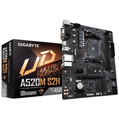 MOTHERBOARD GIGABYTE (A520M S2H) SOCKET AM4, 2*DDR4,M.2,DVI-D,HDMI,VGA,MICRO ATX, RGB FUSION-1