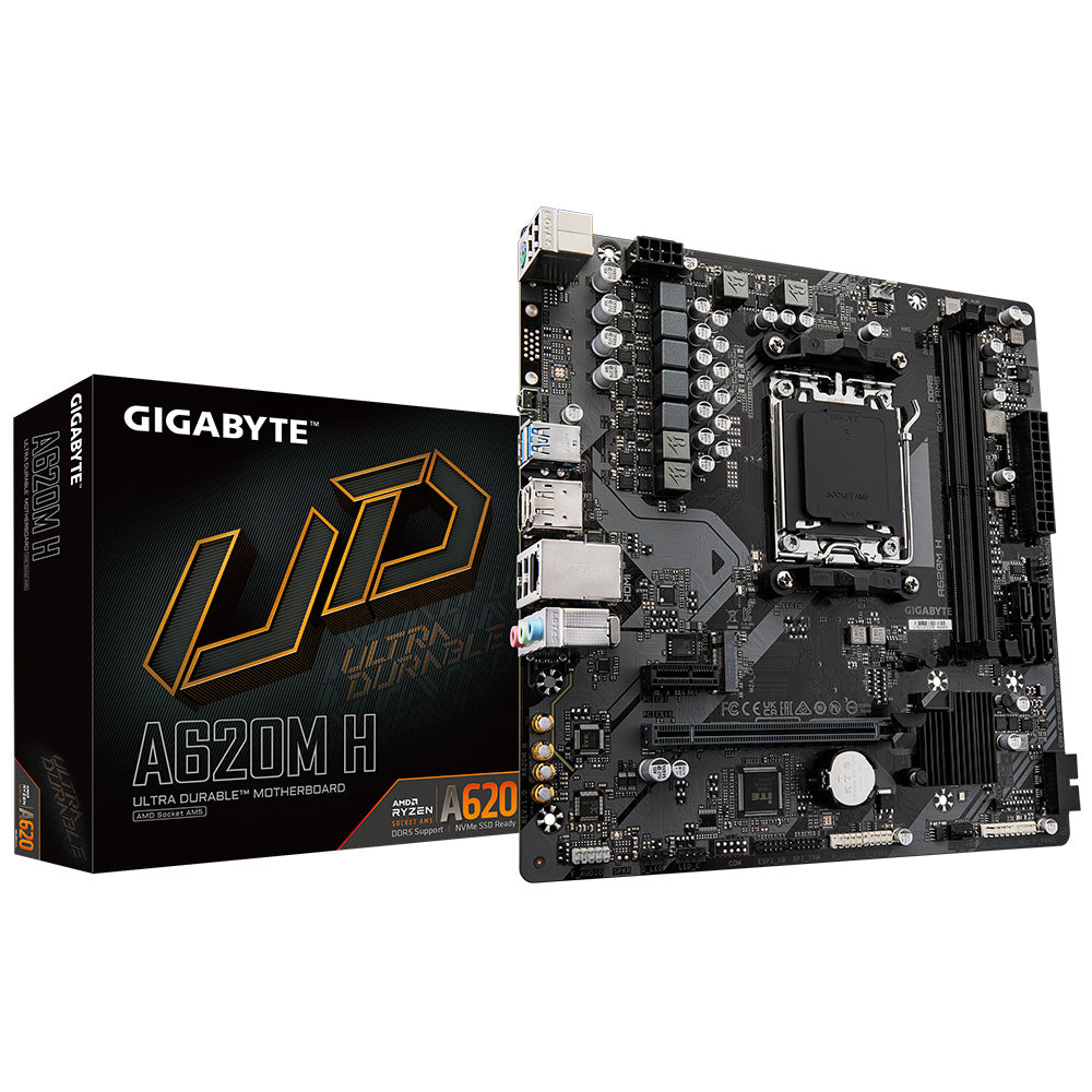 MOTHERBOARD GIGABYTE (A620M H) SOCKET AM5, 2*DDR5 6400MHZ, HDMI, DP,MICRO ATX