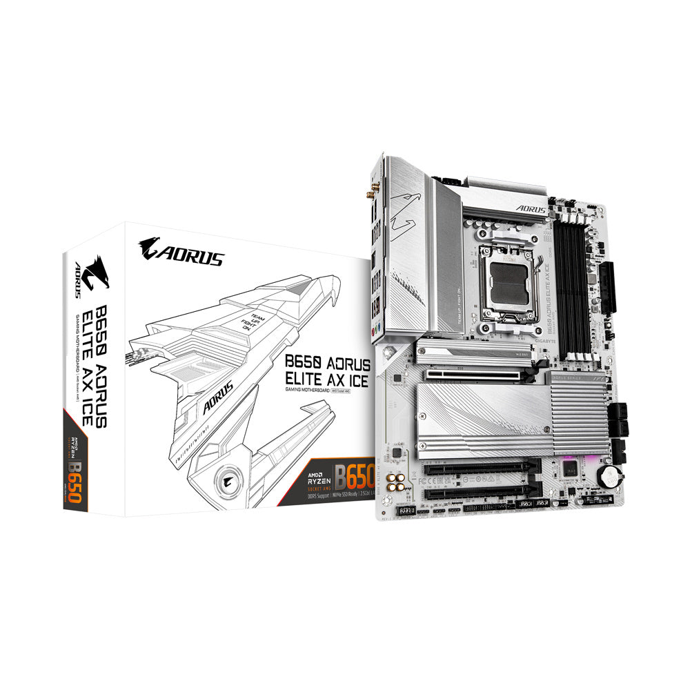 MOTHERBOARD GIGABYTE (B650 A ELITE AX ICE) SOCKET AM5, 4*DDR5 8000MHZ, HDMI, DP, ATX-1