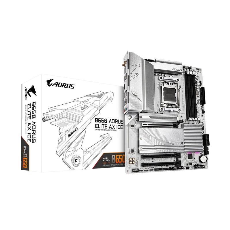 MOTHERBOARD GIGABYTE (B650 A ELITE AX ICE) SOCKET AM5, 4*DDR5 8000MHZ, HDMI, DP, ATX-1
