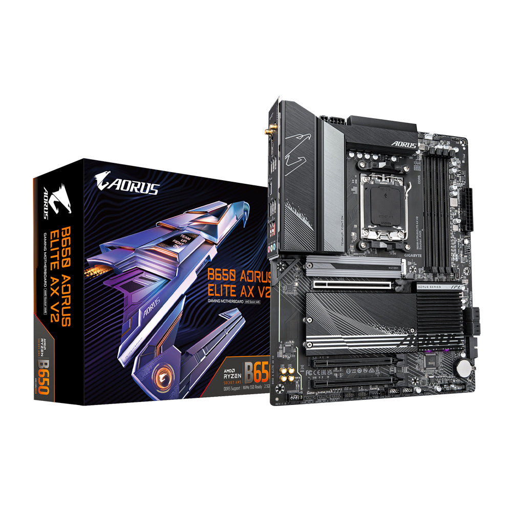MOTHERBOARD GIGABYTE (B650 A ELITE AX V2) SOCKET AM5,4*DDR5 5200MHZ,HDMI,DP,WIFI6E,BT 5.3,ATX