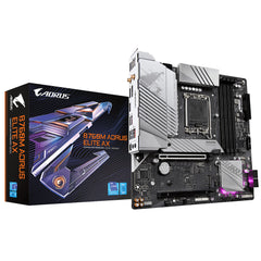 MOTHERBOARD GIGABYTE (B760M AORUS ELITE AX) SOCKET 1700, 4*DDR5 7600MHZ, HDMI, DP, MICRO ATX,WIFI 6E-1