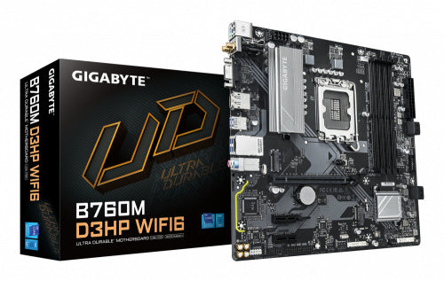 MOTHERBOARD GIGABYTE (B760M D3HP WIFI6) SOCKET 1700,4*DDR5 5600MHZ,HDMI,DP,VGA,WIFI,BT 5.3,MICRO ATX-1