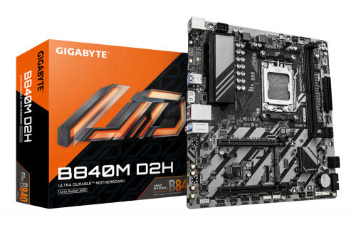 MOTHERBOARD GIGABYTE (B840M D2H) SOCKET AM5,2*DDR5 5200MHZ,HDMI,MICRO ATX-1