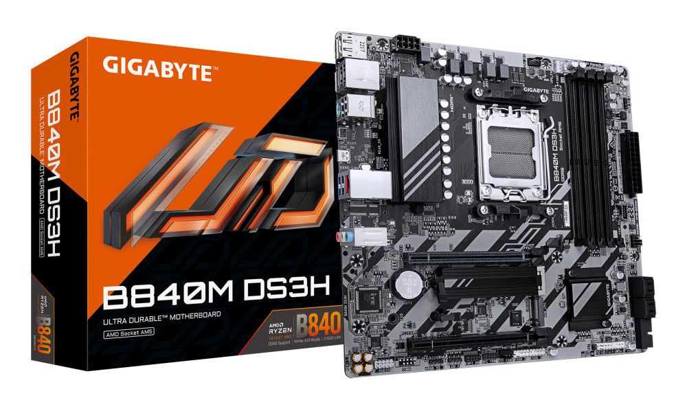 MOTHERBOARD GIGABYTE (B840M DS3H) SOCKET AM5,4*DDR5 5200MHZ,HDMI,2*DP,MICRO ATX