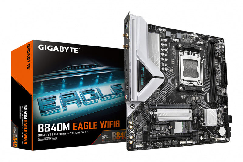 MOTHERBOARD GIGABYTE (B840M EAGLE WIFI6) SOCKET AM5,2*DDR5 5200MHZ,HDMI,DP,WIFI6,BT,MICRO ATX-1