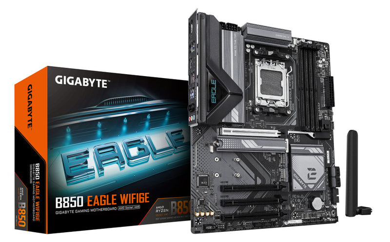MOTHERBOARD GIGABYTE (B850 EAGLE WIFI6E) SOCKET AM5,4*DDR5 5200MHZ,HDMI,DP,WIFI6E,BT 5.3,ATX-1