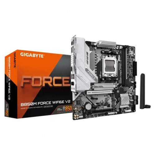 MOTHERBOARD GIGABYTE (B850M FORCE WF6E V2) SOCKET AM5,2* DDR5 5200MHZ,HDMI,DP,WIFI,BT 5.3,MICRO ATX