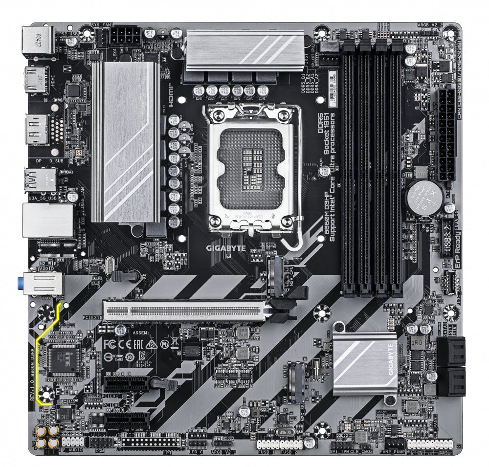 MOTHERBOARD GIGABYTE (B860M D3HP) SOCKET 1851,4*DDR5 6400MHZ,HDMI,DP,MICRO ATX