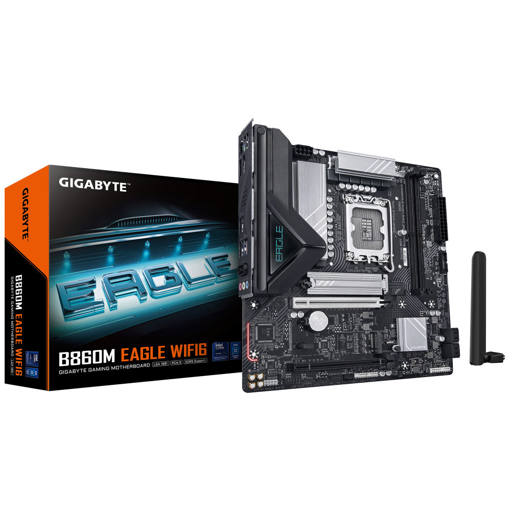MOTHERBOARD GIGABYTE (B860M EAGLE WIFI6) SOCKET 1851,2*DDR5 6400MHZ,HDMI,DP,WIFI6,BT,MICRO ATX