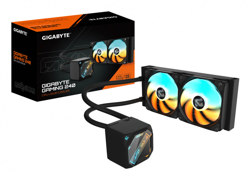 VENTILADOR P/CPU GIGABYTE (GP-GIGABYTE GME 240) ARGB,ENFRIAMIENTO LIQUIDO,2 FAN,240MM,NEGRO-1