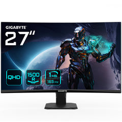MONITOR LED GIGABYTE 27" (GS27QC) GAMING, 2560X1440 QHD, CURVO, 165HZ, 2*HDMI, DP, 1MS-1