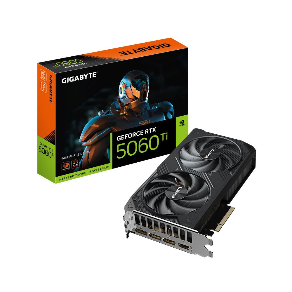 TARJETA DE VIDEO GIGABYTE (GV-N506TWF2OC-16GD) RTX 5060TI,16GB GDDR7,PCIE 5.0,HDMI,3*DP,2 FAN