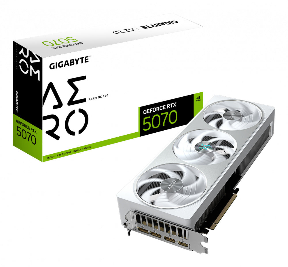 TARJETA DE VIDEO GIGABYTE (GV-N5070AERO OC-12GD) RTX 5070,12GB GDDR7,PCIE 5.0,HDMI,3*DP,3 FAN