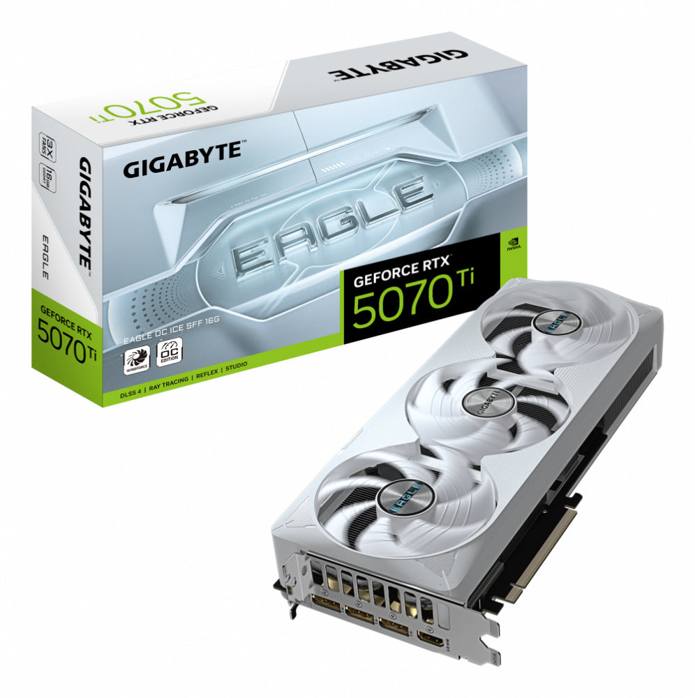 TARJETA DE VIDEO GIGABYTE (GV-N507TEAGLEOC ICE-16GD) RTX 5070TI,16GB GDDR7,PCIE 5.0,1*HDMI,3*DP3,FAN