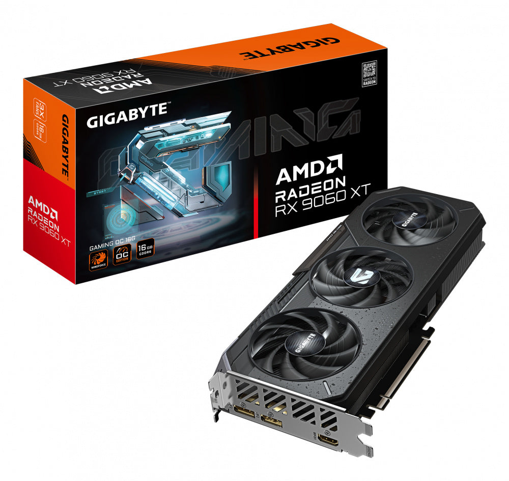 TARJETA DE VIDEO GIGABYTE (GV-R9060XTGAMING OC-16GD) RX 9060 XT,16GB GDDR6,PCIE 5.0,HDMI,2*DP,3 FAN
