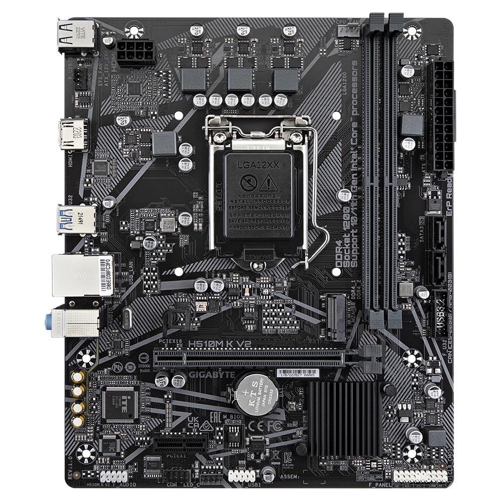 MOTHERBOARD GIGABYTE (H510M K V2) SOCKET 1200, 2*DDR4 3200MHZ,  HDMI, MICRO ATX