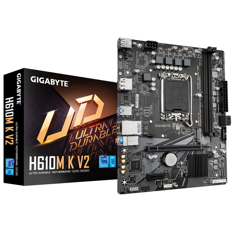 MOTHERBOARD GIGABYTE (H610M K V2) SOCKET 1700,2*DDR5 5600MHZ,HDMI,DP,MICRO ATX-1