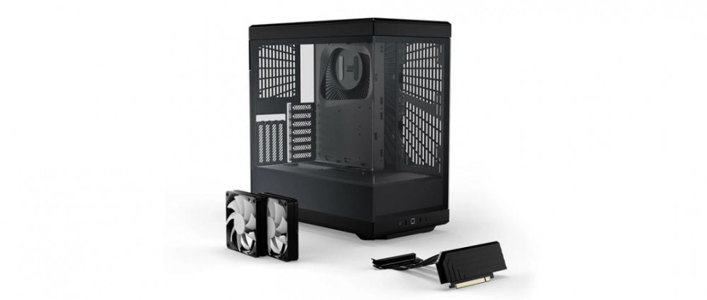GABINETE HYTE (CS-HYTE-Y40-B)Y40,PITCH BLACK,ATX,VIDRIO PANORAMICO,2FAN,CABLE RISER INCL,NEG,S/FUENT