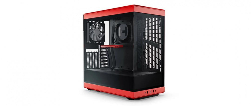 GABINETE HYTE (CS-HYTE-Y40-BR) Y40,CHERRY,ATX,VIDRIO PANORAMICO,2FAN,CABLE RISER INCL,ROJO,S/FUENTE