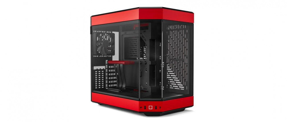 GABINETE HYTE (CS-HYTE-Y60-BR) Y60,CAMDUAL,VIDRIO PANORAMICO,ATX,3FAN,CABLE RISER INCL,ROJO,S/FUENTE