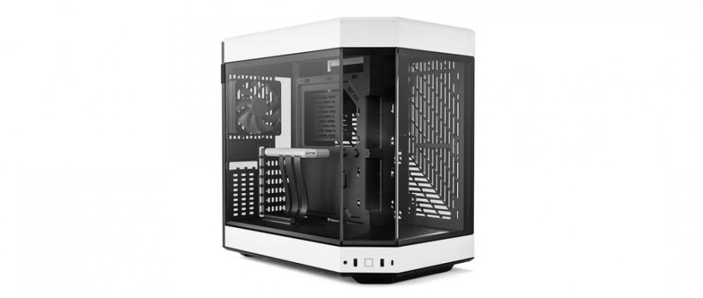 GABINETE HYTE (CS-HYTE-Y60-BW)Y60,CAMDUAL,VIDRIOPANORAMICO,ATX,3FAN,CABLE RISER INCL,NEG/BL,S/FUENTE