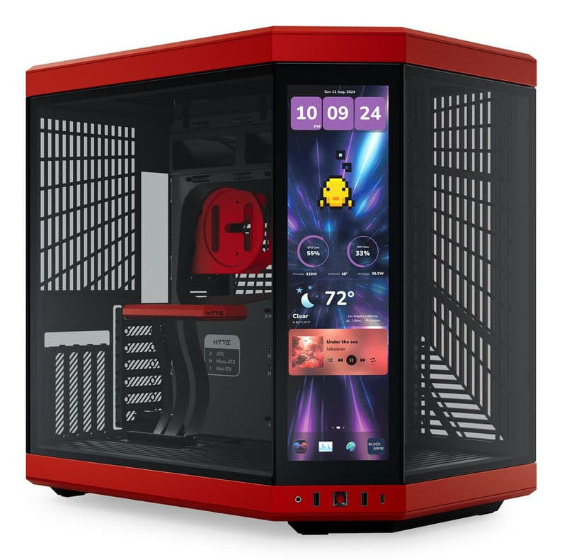 GABINETE HYTE (CS-HYTE-Y70TTI-RB) Y70 LCD TOUCH INFINITE DE 14.9" TOUCH SCREEN,NEGRO/ROJO,S/FUENTE
