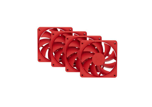 VENTILADOR P/GABINETE HYTE (FAN-HYTE-FA12-RR-4) FA12 120MM PWM FAN 4 PACK,WILD CHERRY/ROJO