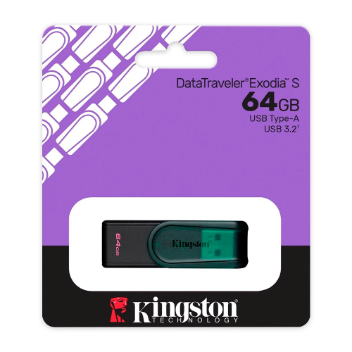 MEMORIA USB KINGSTON (KC-U3C64-7TG) 64GB, DATA TRA
