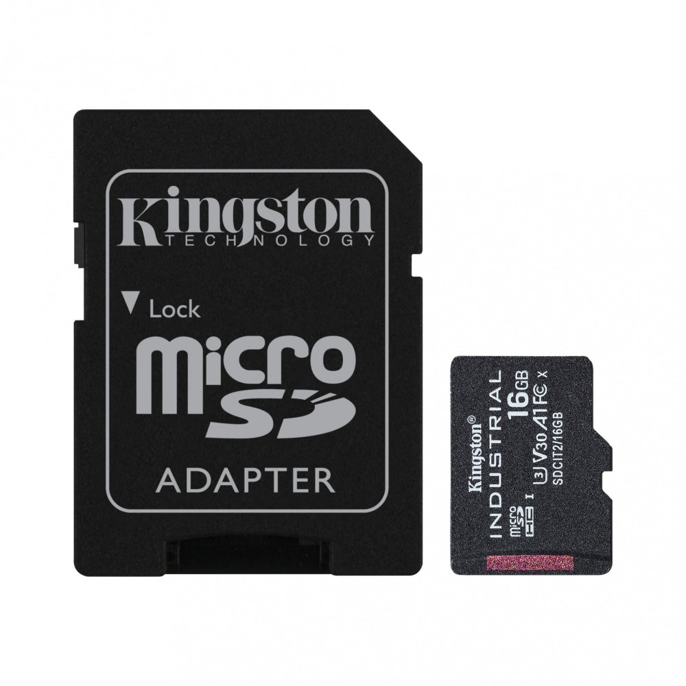 MEMORIA MICROSD SDHC KINGSTON 16GB (SDCIT2/16GB) INDUSTRIAL CLASE 10 UHS-I, U3, V30, A1  C/ADAPTADOR-1