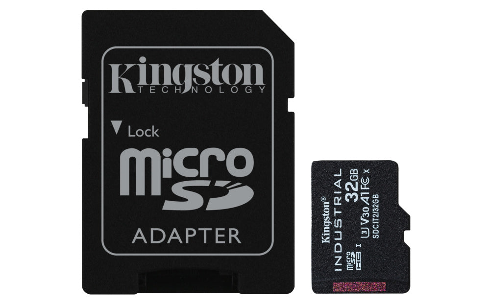 MEMORIA MICROSD SDHC KINGSTON 32GB (SDCIT2/32GB) INDUSTRIAL CLASE 10 UHS-I, U3, V30, A1  C/ADAPTADOR