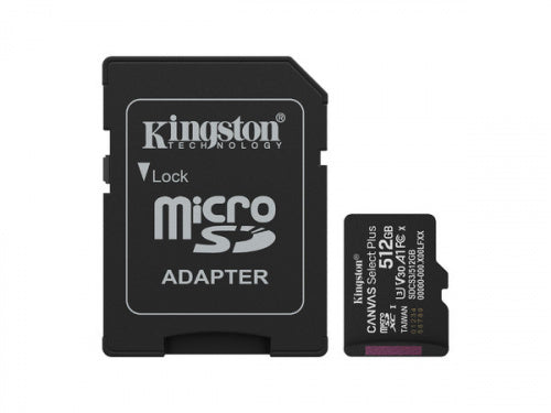 MEMORIA MICROSD SDXC KINGSTON 512GB (SDCS3/512GB) CANVAS SELECT PLUS, CLASE 10 C/ADAPTADOR-1